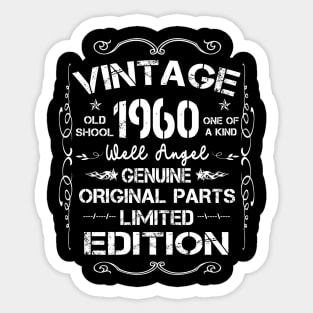 Vintage Made In 1960 Retro Classic 60th Birthday Decorations Sticker